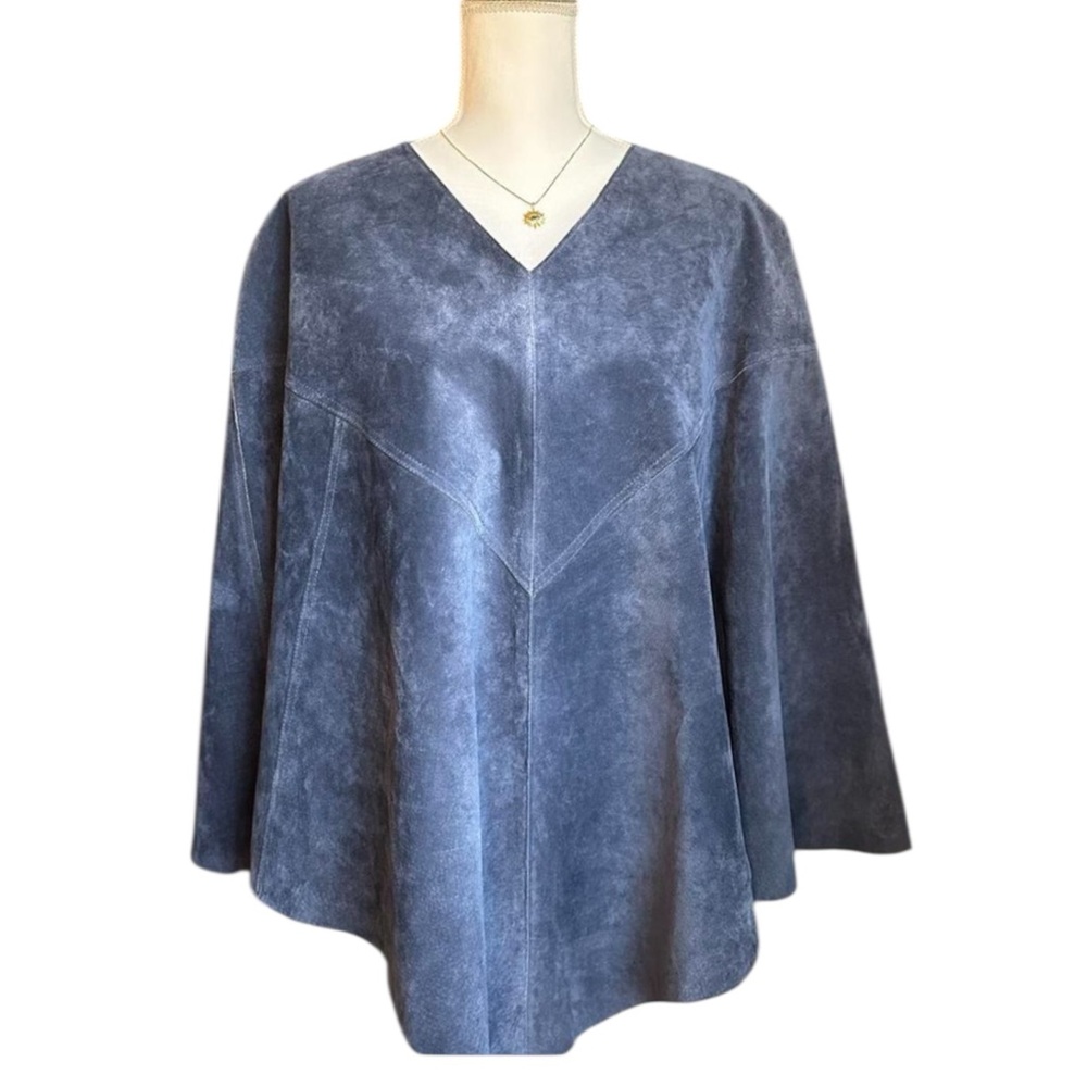 Dialogue Blue V-Neck Poncho